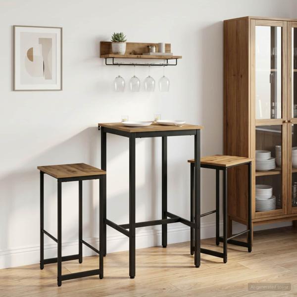 ARDEBO.de - Barhocker 2 stk. Artisan-Eiche 40 x 32 x 64 cm Holzwerkstoff