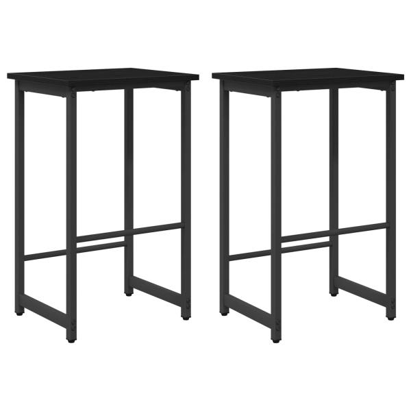 Barhocker 2 Stk. Schwarz Eichen-Optik 40 x 32 x 74 cm