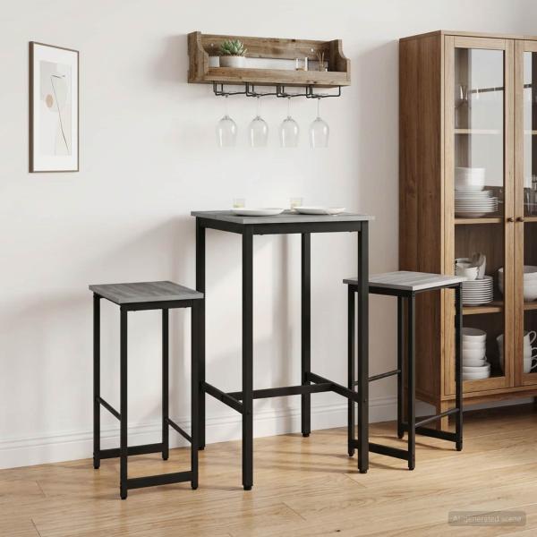 ARDEBO.de - Barhocker 2 Stk. Sonoma-Grau 40 x 32 x 74 cm Holzwerkstoff