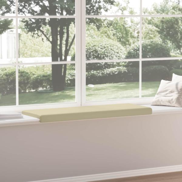 Bankkissen Kunstleder Creme Tiefe 35 cm