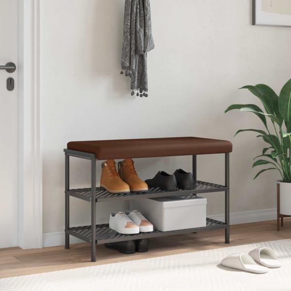 ARDEBO.de - Bankkissen Kunstleder Braun Tiefe 35 cm