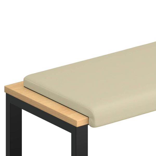 Bankkissen Kunstleder Creme Tiefe 35 cm
