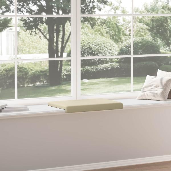 Bankkissen Kunstleder Creme Tiefe 35 cm