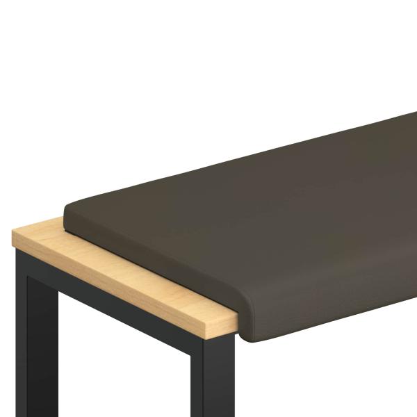 Bankkissen Kunstleder Grau Tiefe 35 cm