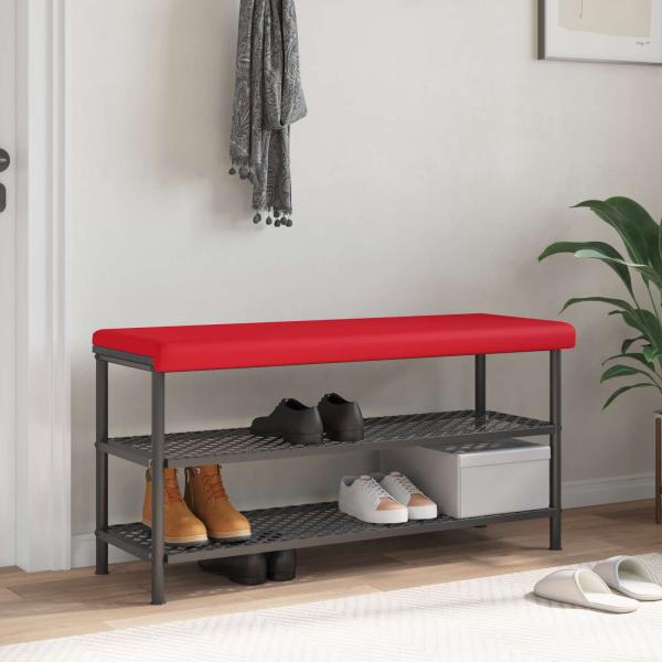 ARDEBO.de - Bankkissen Kunstleder Rot Tiefe 35 cm