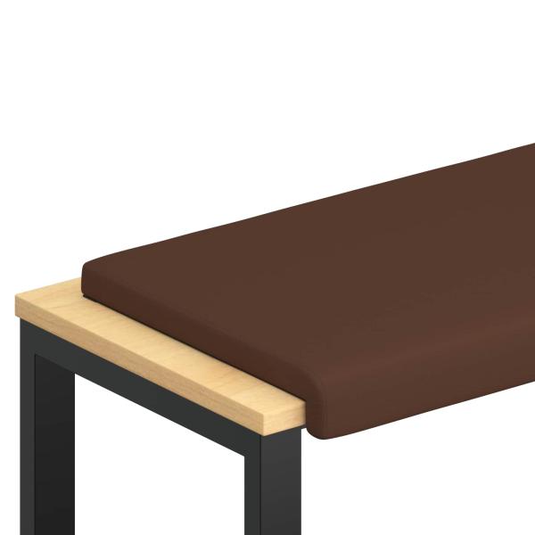 Bankkissen Kunstleder Braun Tiefe 35 cm