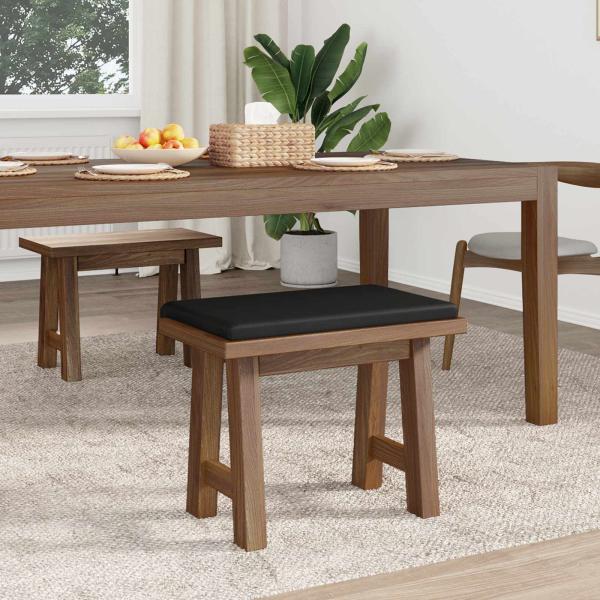 Bankkissen Kunstleder Schwarz Tiefe 35 cm