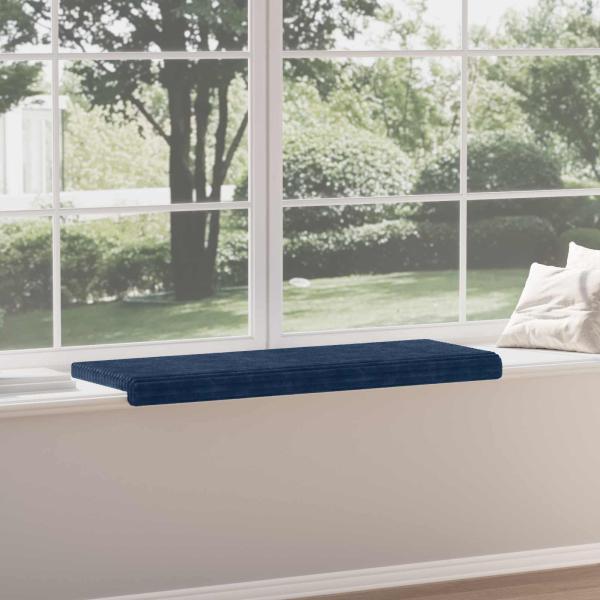 Bankkissen Plüschcord Marineblau Tiefe 35 cm