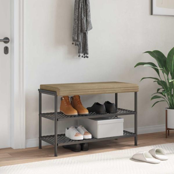 ARDEBO.de - Bankkissen Plüschcord Taupe Tiefe 35 cm