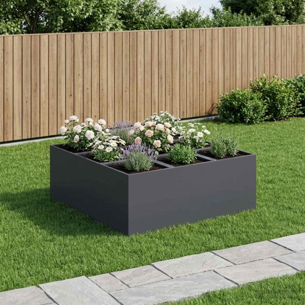 ARDEBO.de - Garten-Pflanzgefäß Anthrazit 100 x 100 x 30 cm