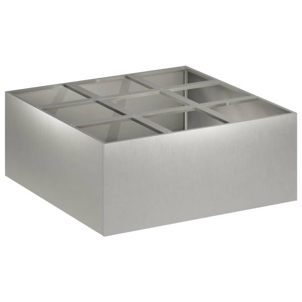Garten-Pflanzgefäß Silber 100 x 100 x 30 cm Edelstahl