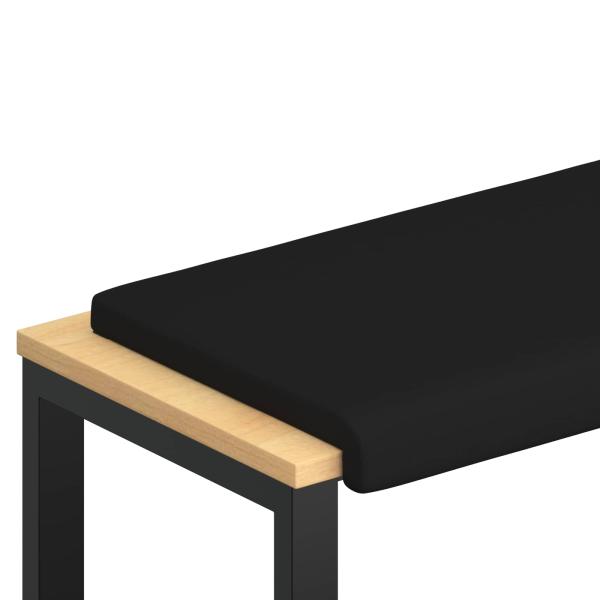 Bankkissen Kunstleder Schwarz Tiefe 35 cm