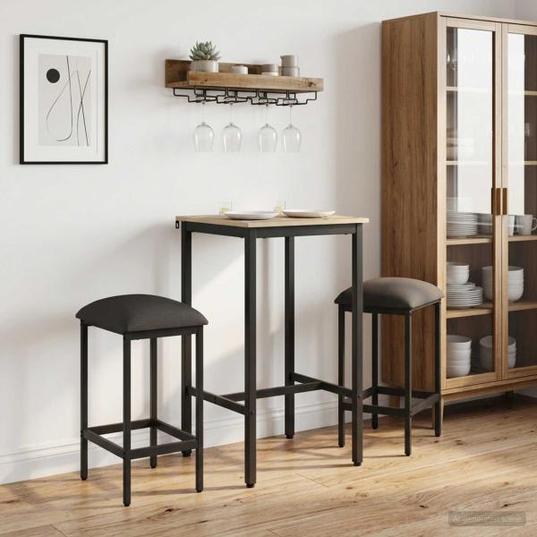 ARDEBO.de - Barhocker 2 stk. Dunkelgrau 40 x 32 x 74 cm Holzwerkstoff
