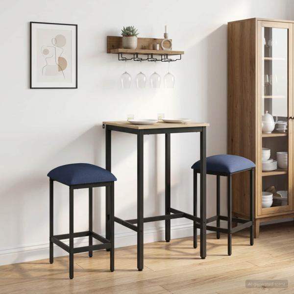 ARDEBO.de - Barhocker 2 stk. Blau 40 x 32 x 74 cm Holzwerkstoff