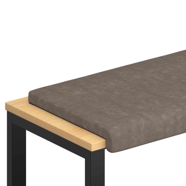 Bankkissen Kunstleder Grau Tiefe 35 cm