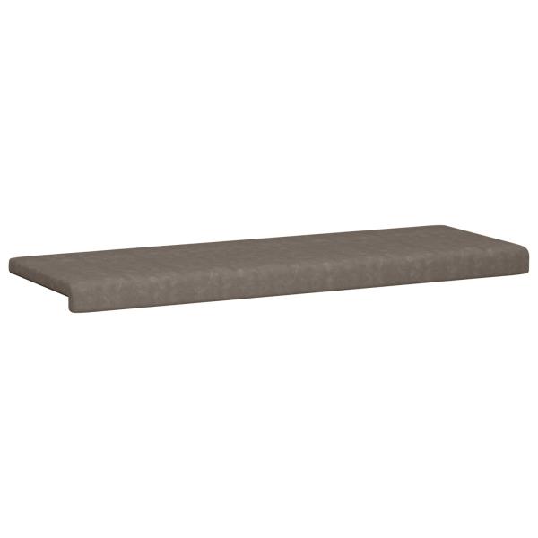 Bankkissen Kunstleder Grau Tiefe 35 cm