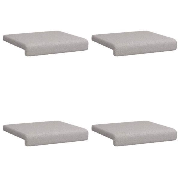 Bankkissen 4 stk. Sherpa-Stoff Hellgrau Tiefe 35 cm