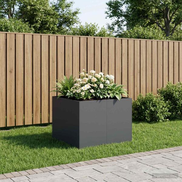 ARDEBO.de - Garten-Pflanzgefäß Anthrazit 80 x 80 x 60 cm