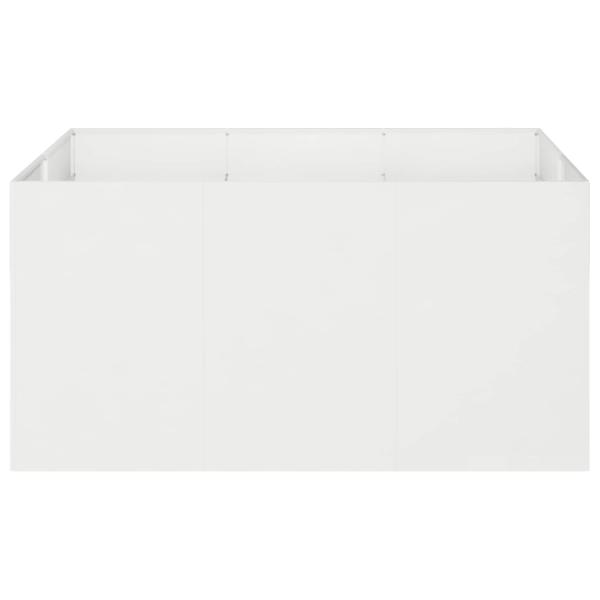 Garten-Pflanzgefäß Weiß 120 x 80 x 60 cm Kaltgewalzter Stahl
