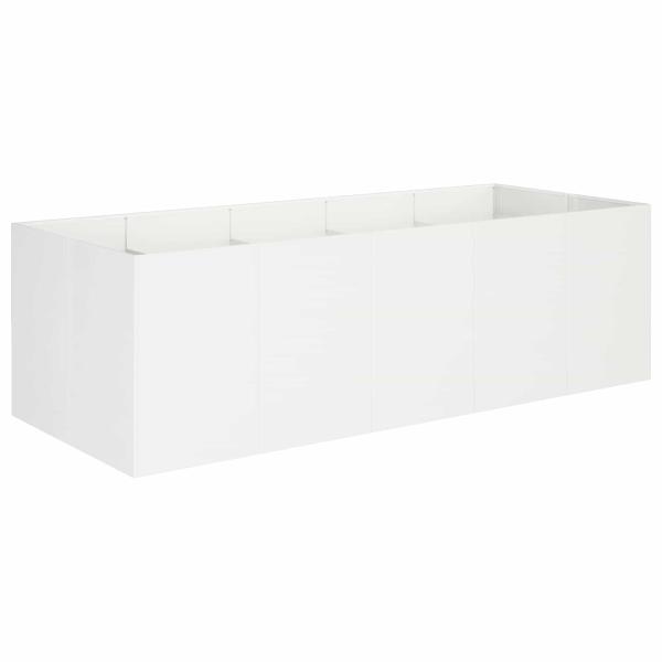 Garten-Pflanzgefäß Weiß 200 x 80 x 60 cm Kaltgewalzter Stahl