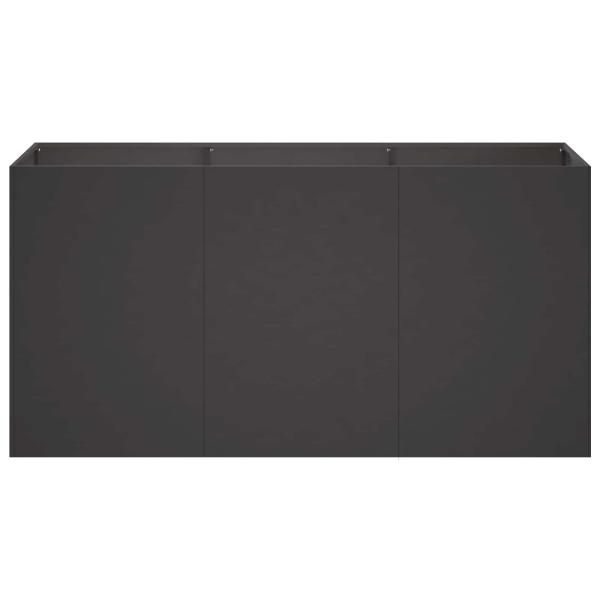 Garten-Pflanzgefäß Schwarz 120 x 40 x 60 cm Kaltgewalzter Stahl