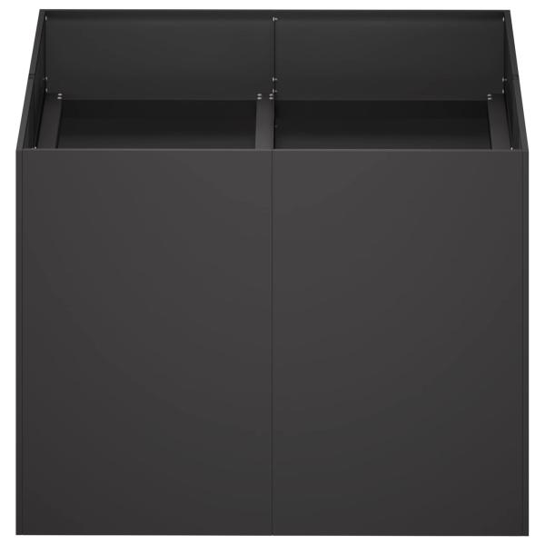 Garten-Pflanzgefäß Schwarz 80 x 80 x 60 cm Kaltgewalzter Stahl