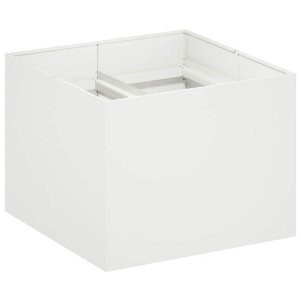 Garten-Pflanzgefäß Weiß 80 x 80 x 60 cm Kaltgewalzter Stahl