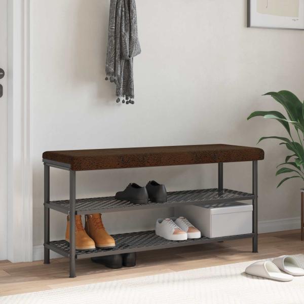 ARDEBO.de - Bankkissen Kunstwildleder Braun Tiefe 35 cm