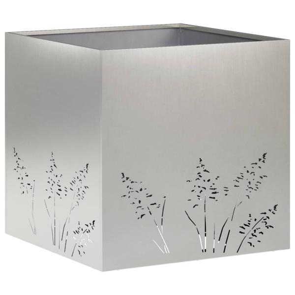 Garten-Pflanzgefäß Silber 50 x 50 x 49 cm Edelstahl