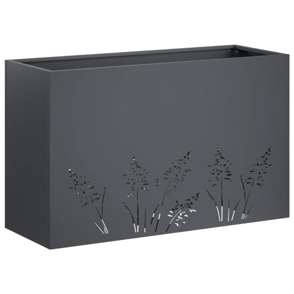 Garten-Pflanzgefäß Anthrazit 80 x 20 x 49 cm