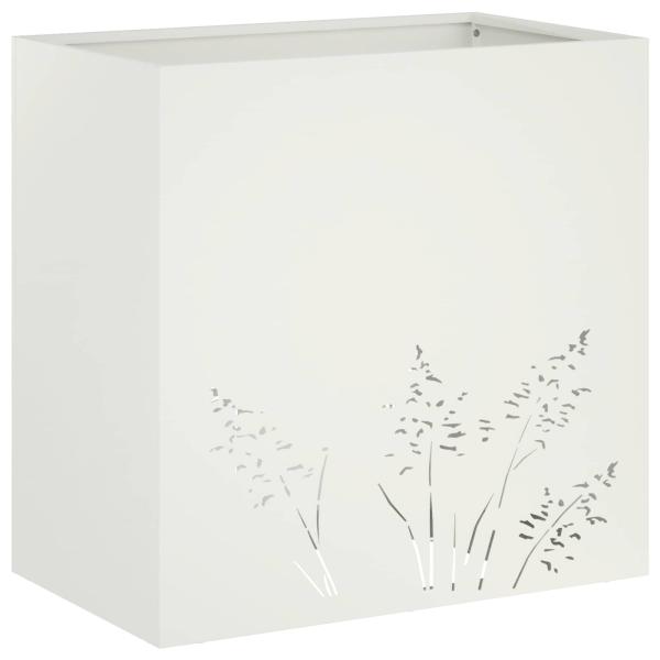 Garten-Pflanzgefäß Weiß 50 x 30 x 49 cm Kaltgewalzter Stahl