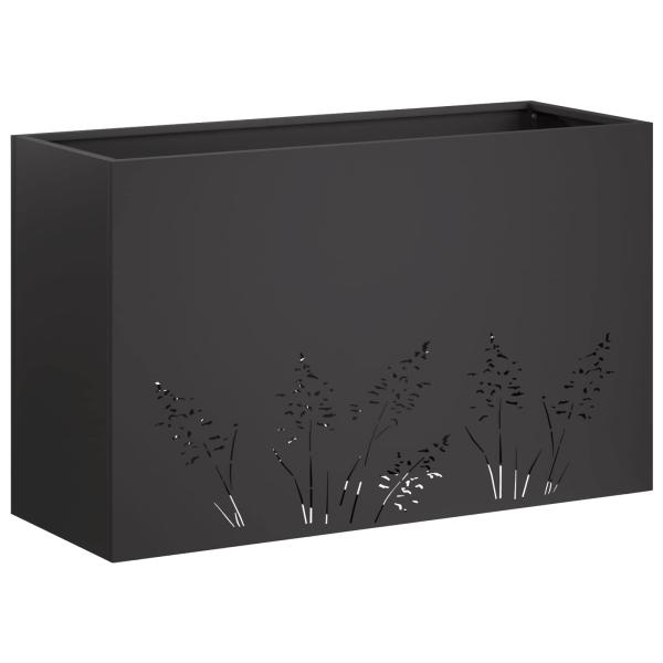 Garten-Pflanzgefäß 2 Stk. Schwarz 80 x 30 x 49 cm