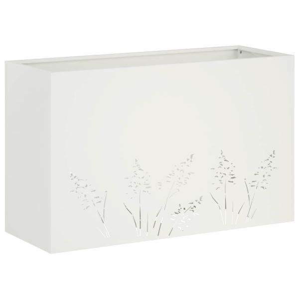 Garten-Pflanzgefäß Weiß 80 x 20 x 49 cm Kaltgewalzter Stahl