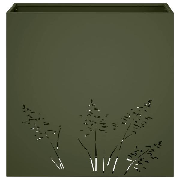 Garten-Pflanzgefäß Olivgrün 50 x 30 x 49 cm Kaltgewalzter Stahl