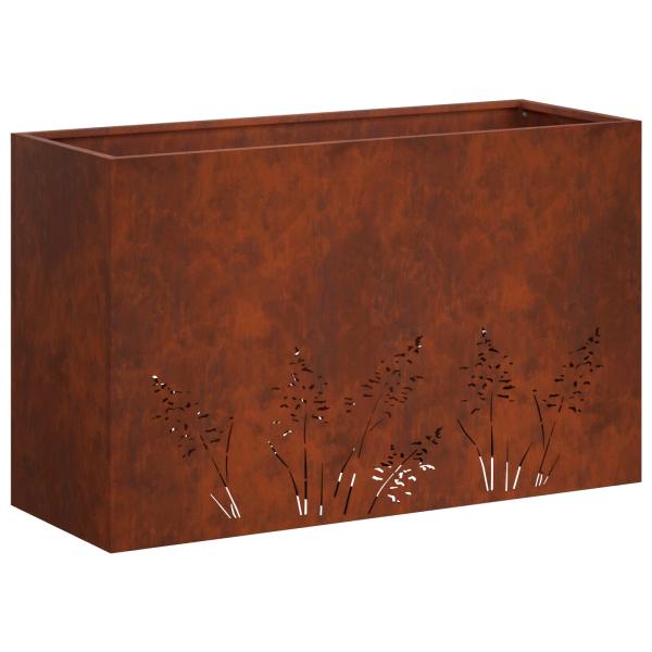 Garten-Pflanzgefäß Rostoptik 80 x 20 x 49 cm Wetterfeststahl