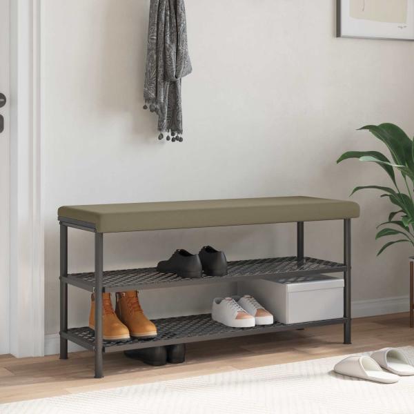 ARDEBO.de - Bankkissen Strukturiertes Samt Khaki Tiefe 35 cm