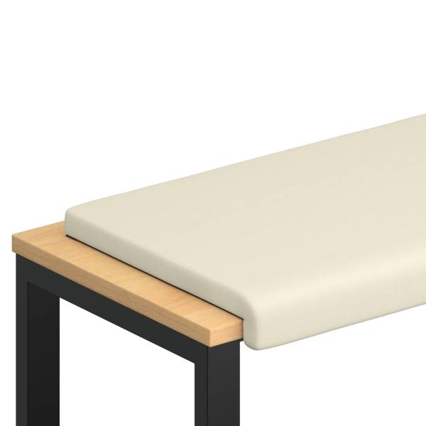 Bankkissen Strukturiertes Samt Creme Tiefe 35 cm
