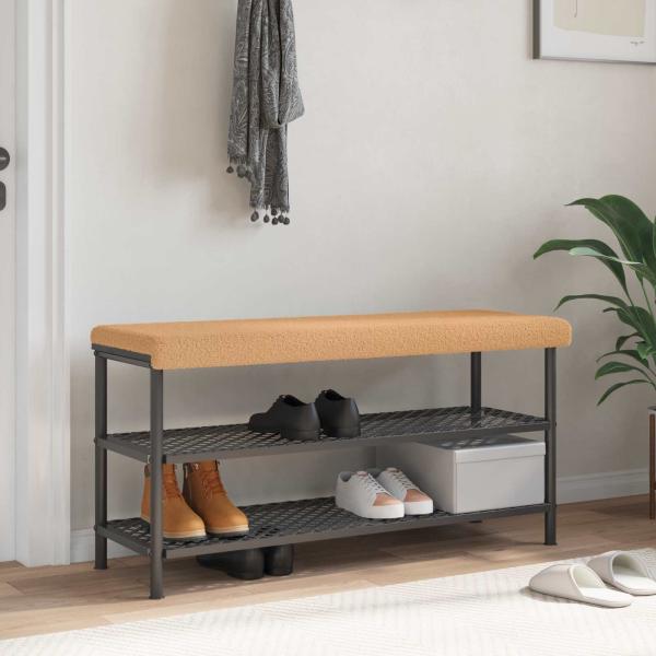 ARDEBO.de - Bankkissen Sherpa-Stoff Beige Tiefe 35 cm