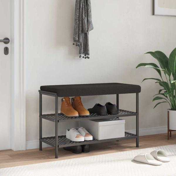 ARDEBO.de - Bankkissen Sherpa-Stoff Schwarz Tiefe 35 cm