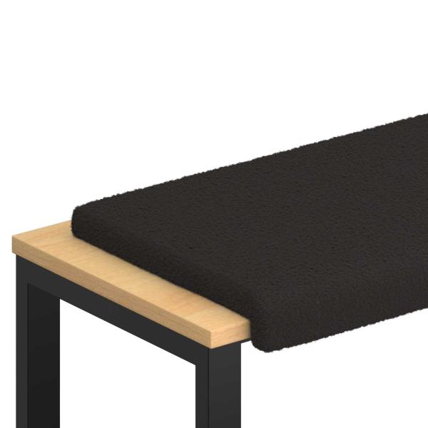 Bankkissen Sherpa-Stoff Schwarz Tiefe 35 cm