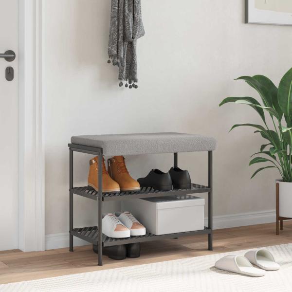 ARDEBO.de - Bankkissen Sherpa-Stoff Hellgrau Tiefe 35 cm