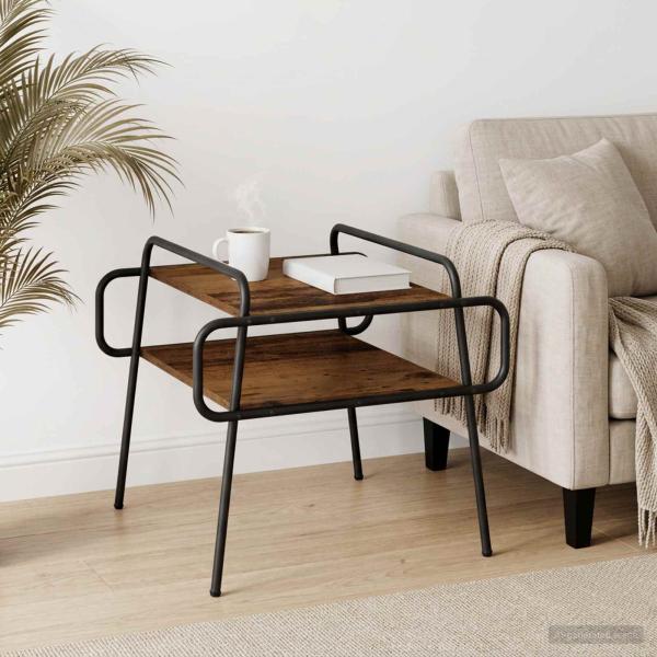 ARDEBO.de - Couchtisch Altholz 60 x 60 x 51 cm Holzwerkstoff