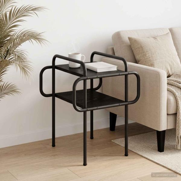 ARDEBO.de - Couchtisch Schwarze Eiche 40 x 40 x 51 cm Holzwerkstoff