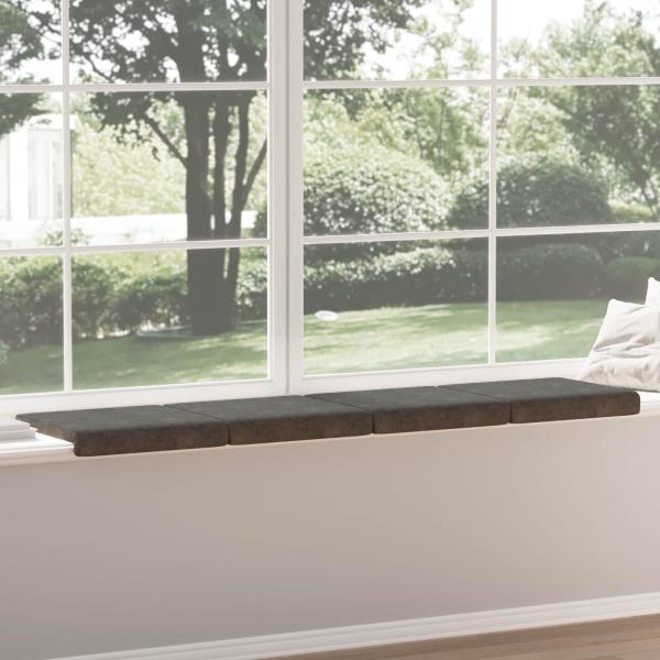 Bankkissen 4 stk. Kunstwildleder Dunkelgrau Tiefe 35 cm