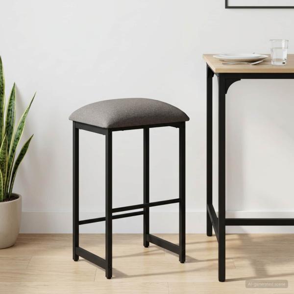 ARDEBO.de - Barhocker Hellgrau 40 x 32 x 74 cm Holzwerkstoff