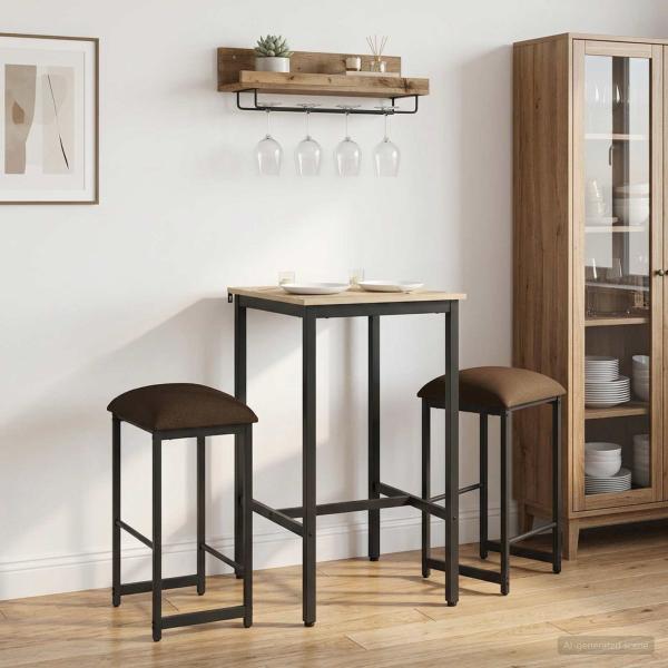 ARDEBO.de - Barhocker 2 stk. Taupe 40 x 32 x 74 cm Holzwerkstoff