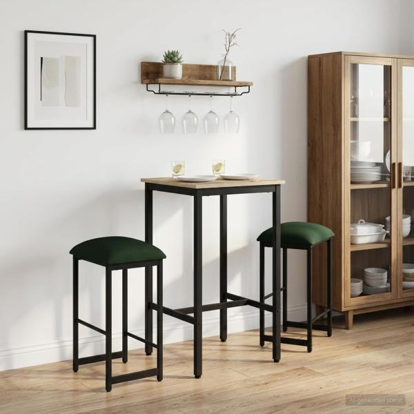 ARDEBO.de - Barhocker 2 Stk. Dunkelgrün 40 x 32 x 74 cm Holzwerkstoff