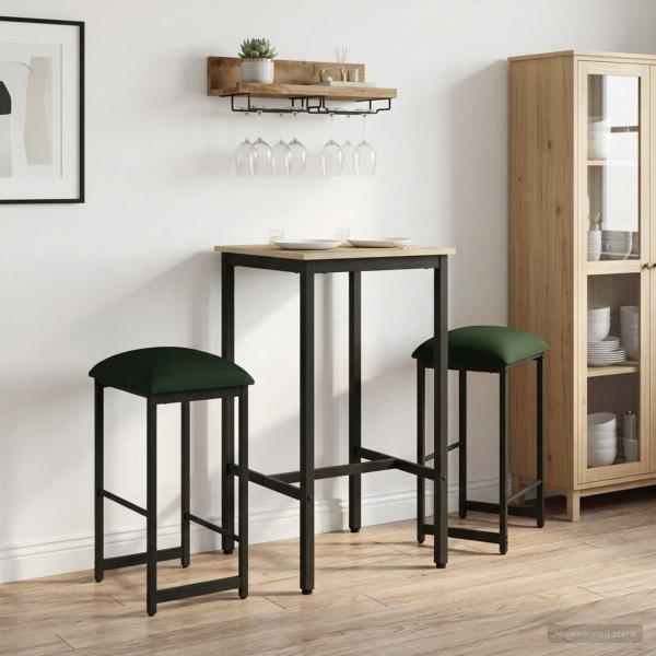 ARDEBO.de - Barhocker 2 Stk. Dunkelgrün 40 x 32 x 64 cm Holzwerkstoff