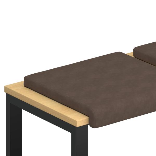 Bankkissen 2 stk. Mikrofaser Braun Tiefe 35 cm