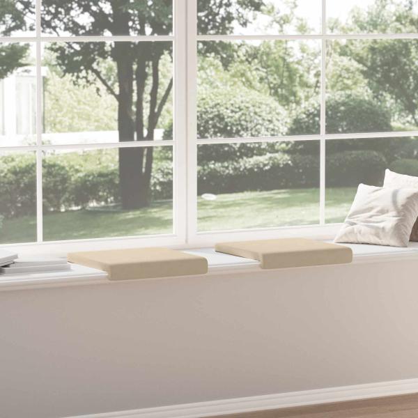Bankkissen 2 stk. Mikrofaser Creme Tiefe 35 cm
